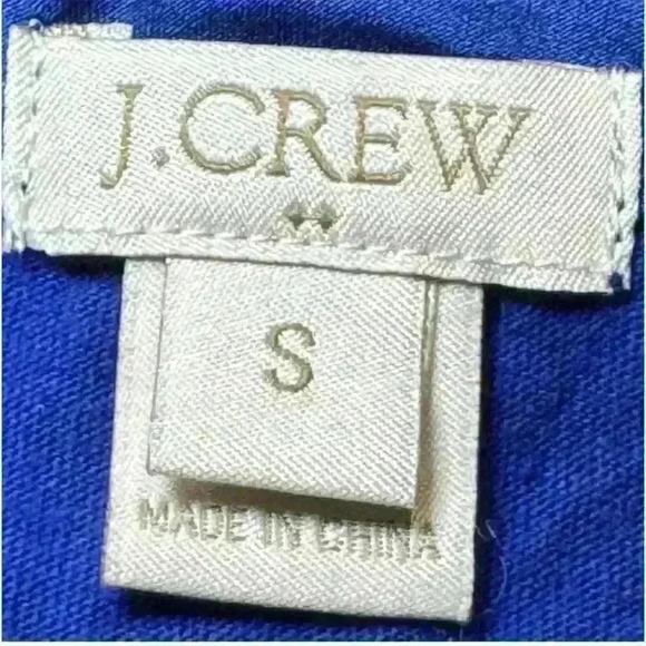 J. Crew Women's Blue Eyelet Blouse Tie Back 3/4 Sleeve Size Small - Picture 4 of 5